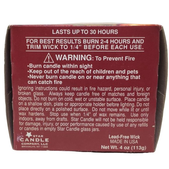 Star Lytes- Apple Cinnamon Red Candle- New in Box - Last up to 30 hours! - Picture 5 of 5